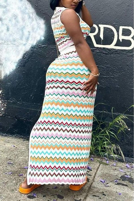 Ripple Crop Top 2PC Set
