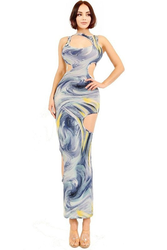 Waves Cut Out Maxi Dress