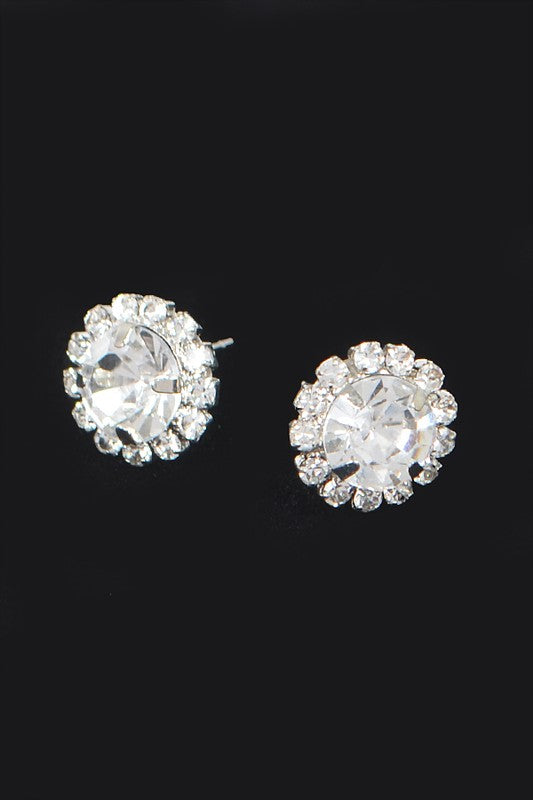 Color Stone Stud Earrings