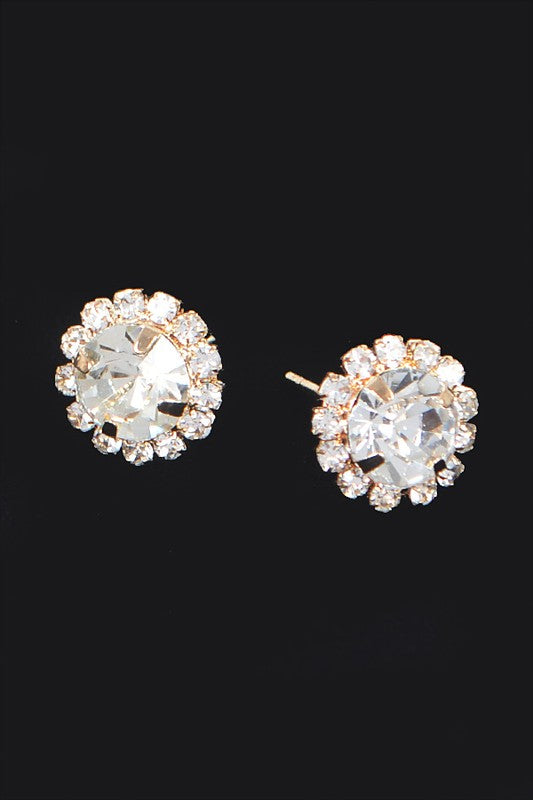 Color Stone Stud Earrings