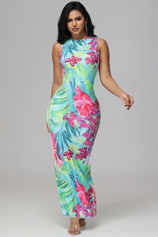 Flora Paint Maxi Dress
