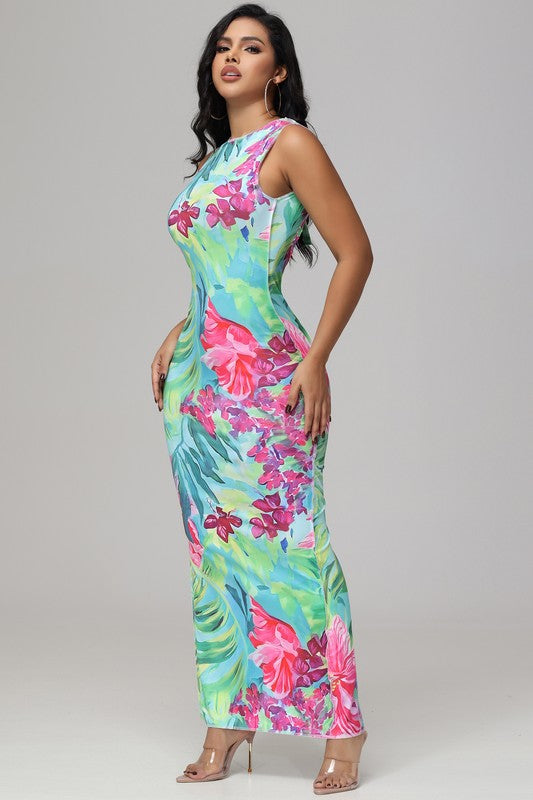 Flora Paint Maxi Dress