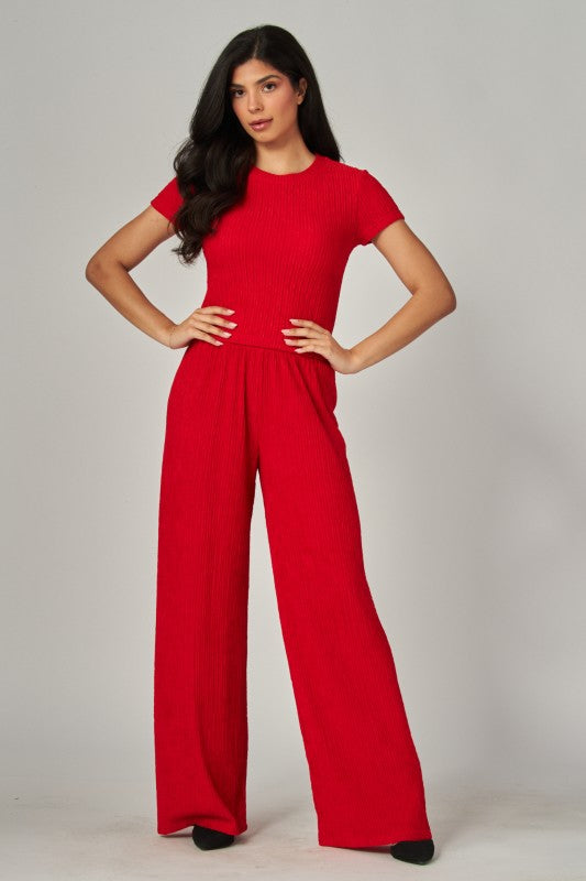 Crinkle Cap Sleeve 2PC Set