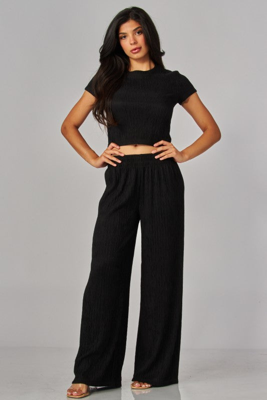 Crinkle Cap Sleeve 2PC Set