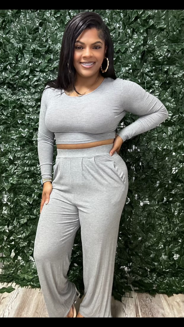 Solid Gray 2PC Set