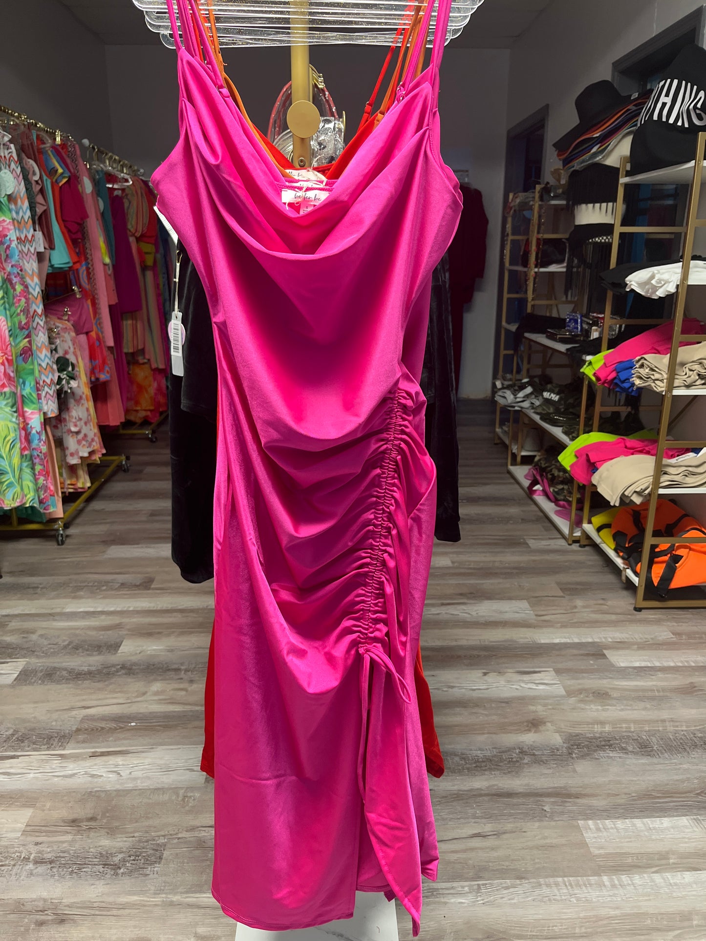 Slim Goodie Ruched Midi Dress