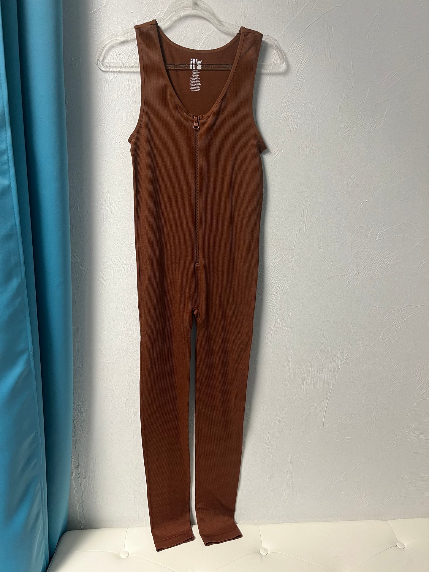 Zip Front Ribbed Catsuit