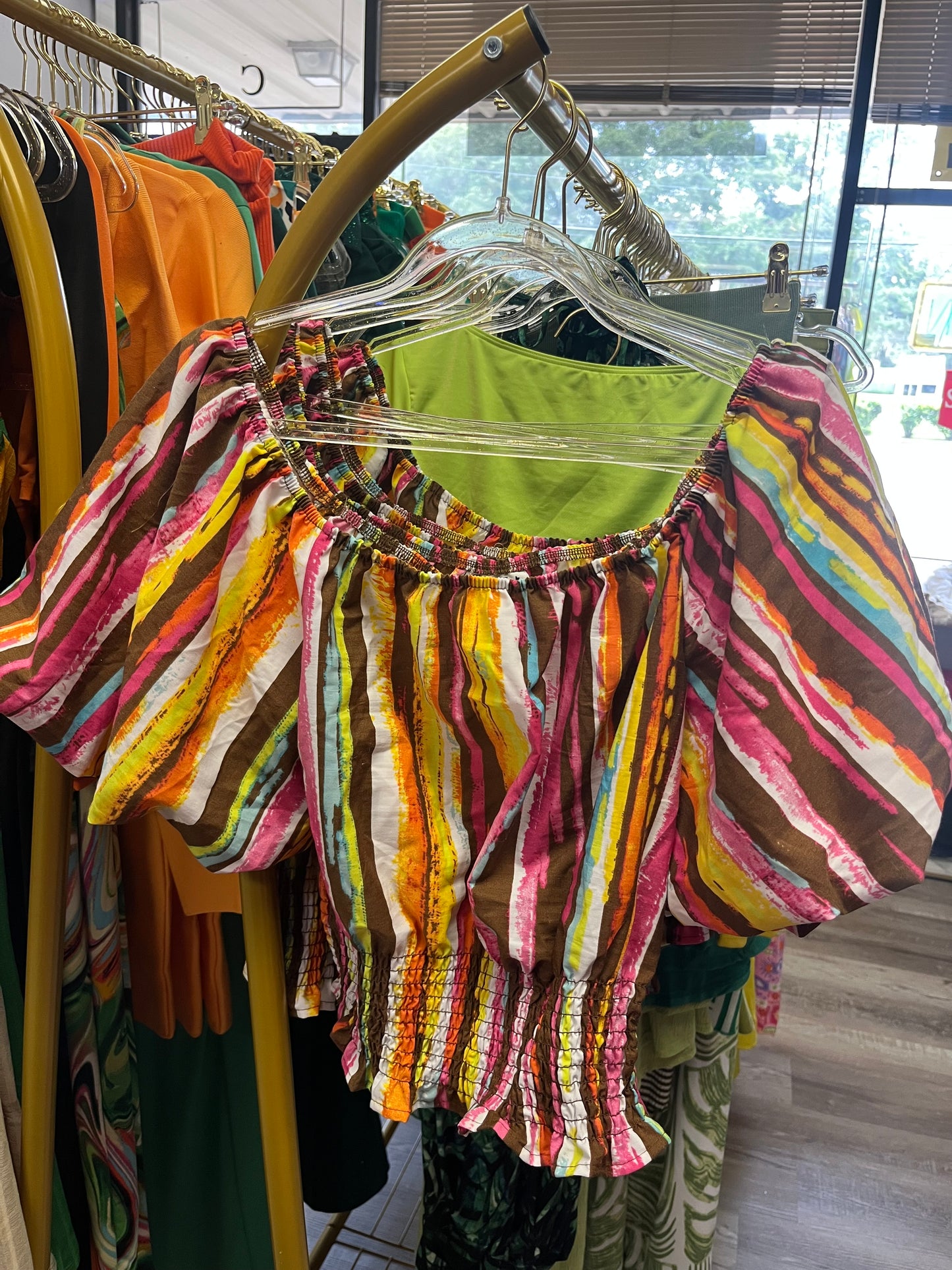Paint Drip Peasant Top