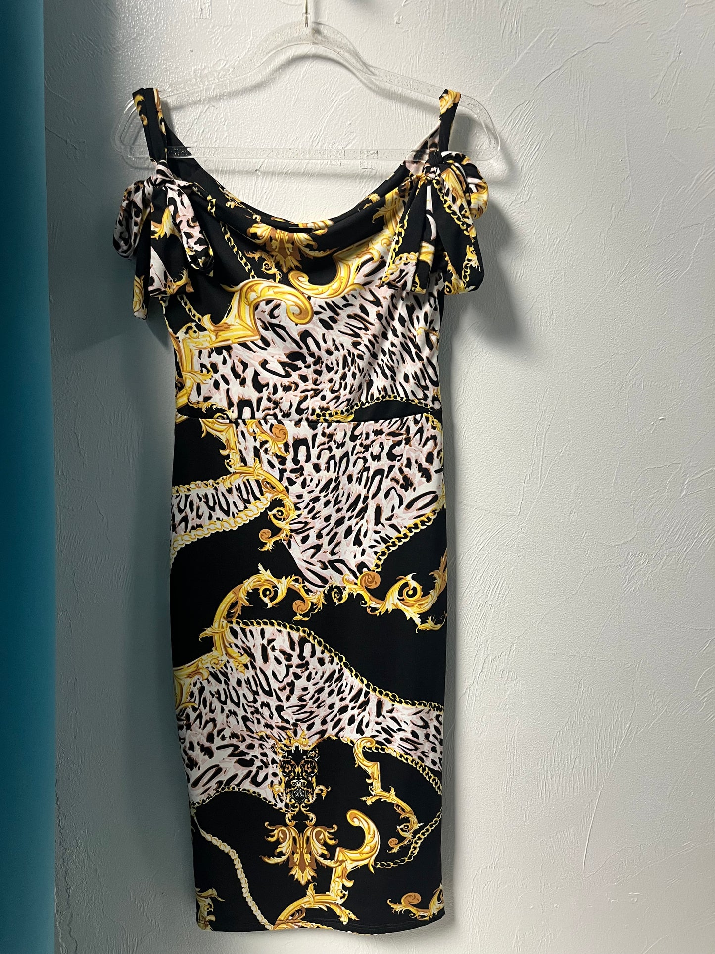 Golden Cheetah Midi Dress