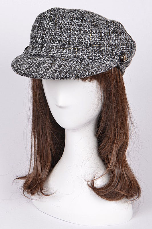 Tweed Plaid Newsboy Hat