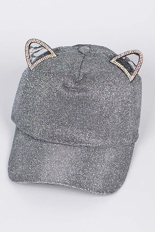 Glitter Kitty Adjustable Cap