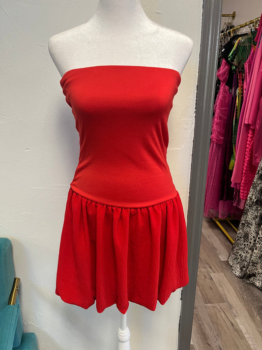 Red Bubble Skirt Mini Dress