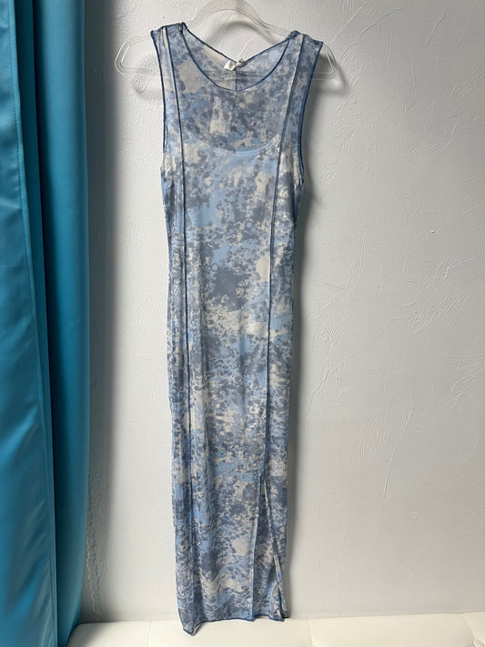 Blue Speckle Maxi Dress
