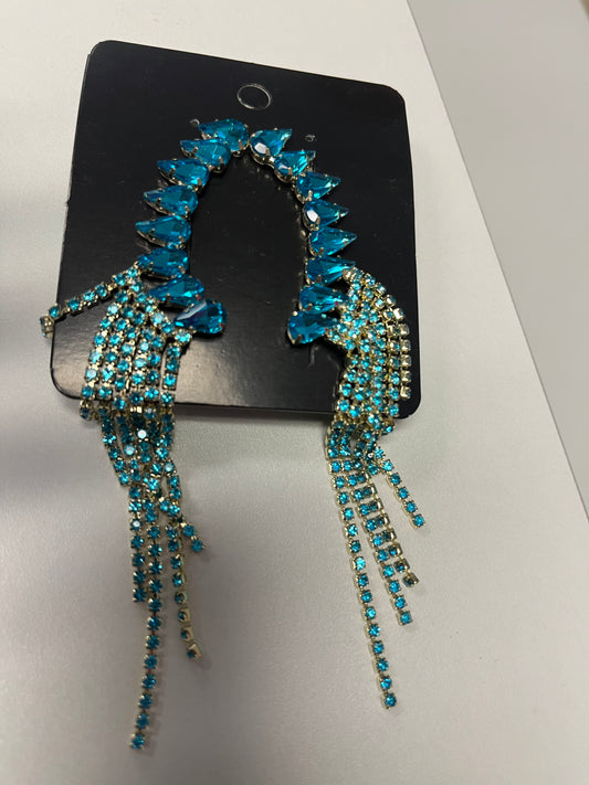 Rhinestone Ear Cuff Dangle Earrings