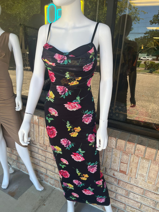 Sexy Rose Maxi Dress