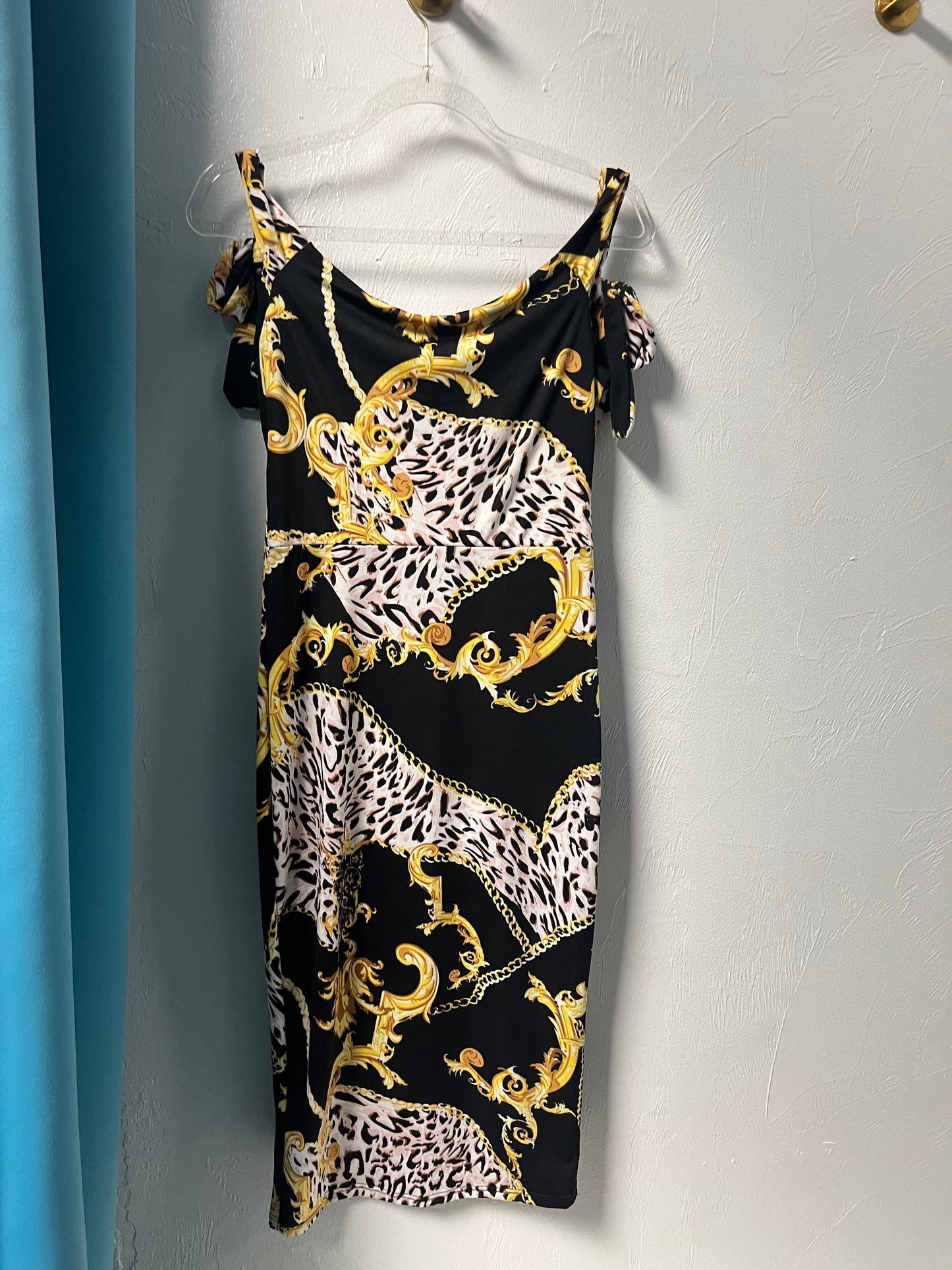 Golden Cheetah Midi Dress