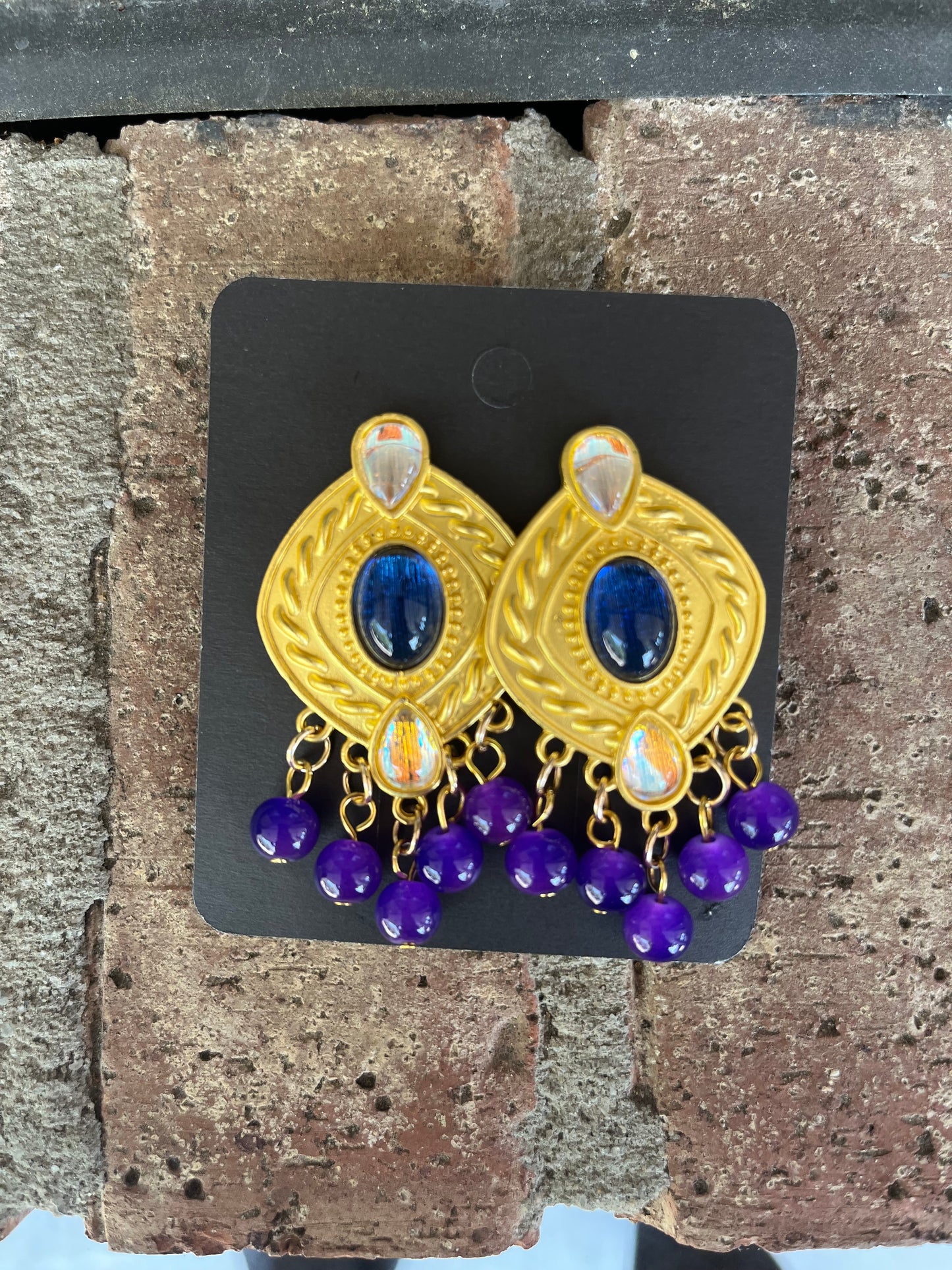 Vintage Resin Beads Dangle Earrings