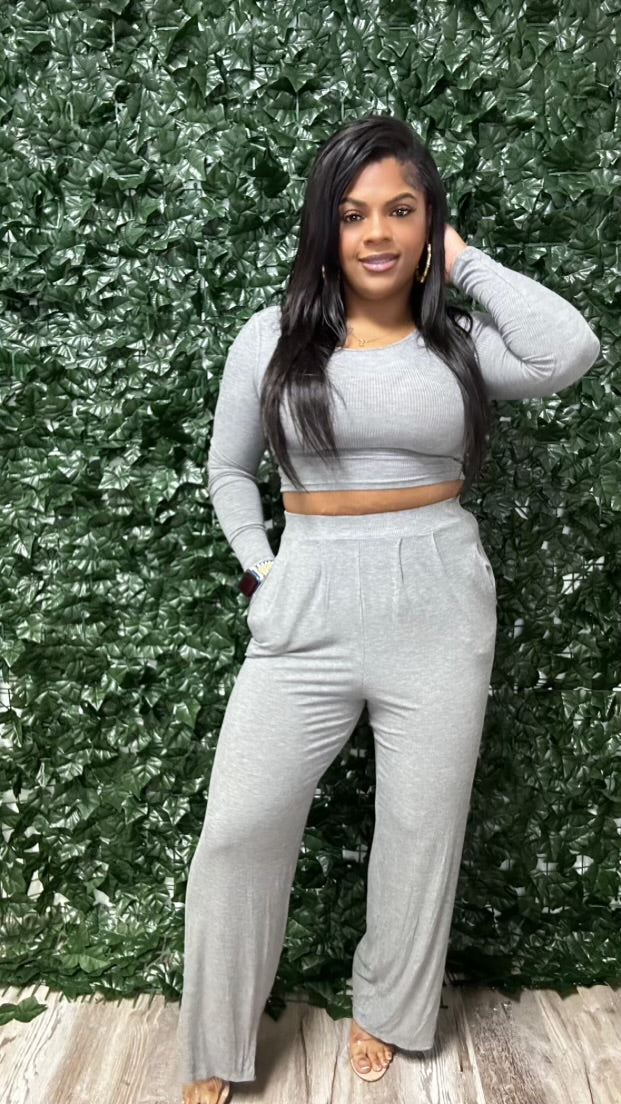 Solid Gray 2PC Set