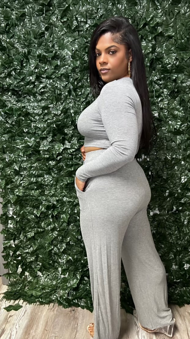 Solid Gray 2PC Set