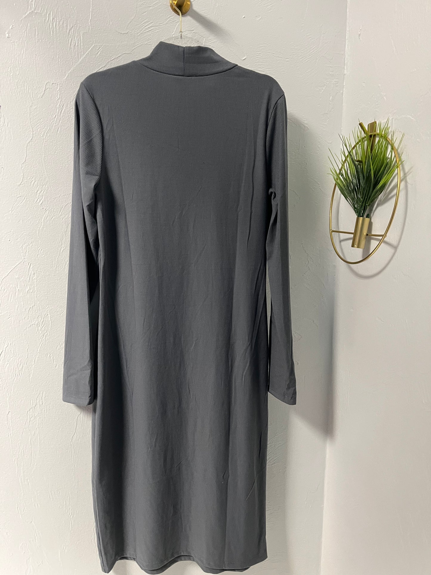 Ribbed Mock Neck Dress