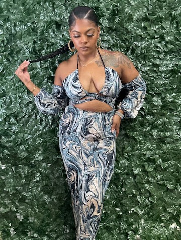 Marble Dazzle Maxi Dress
