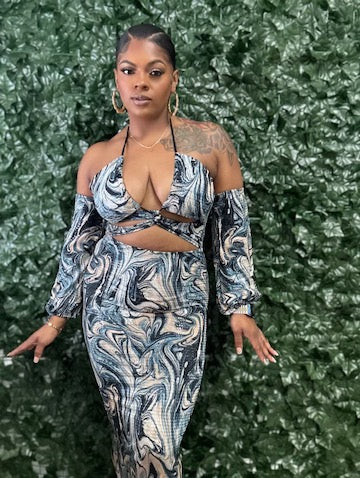 Marble Dazzle Maxi Dress