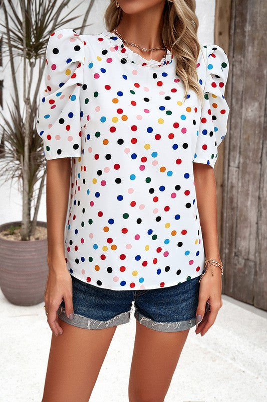 Puff Sleeve Loose Fit Top