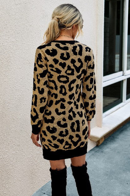 Cheetah Sweater Dress