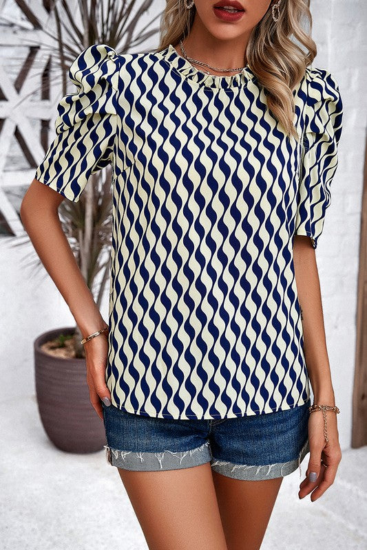 Puff Sleeve Loose Fit Top