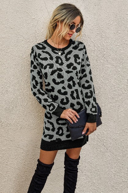 Cheetah Sweater Dress