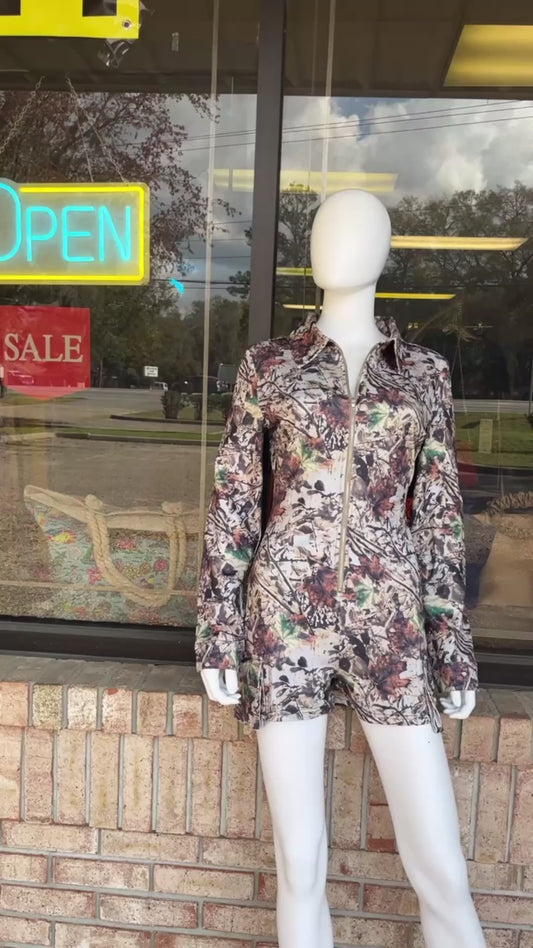 Woodland Zip Up Romper