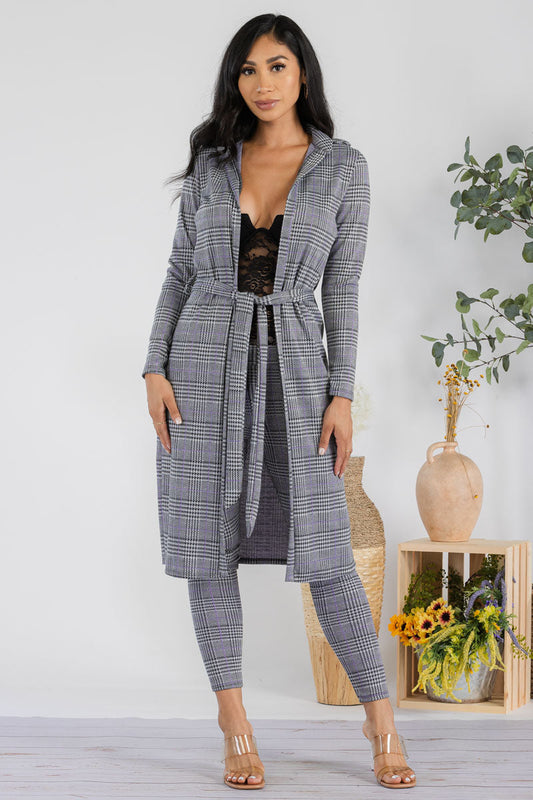 Plaid 2PC Pants Set